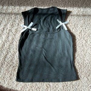 Edikted Black and White Bow Top